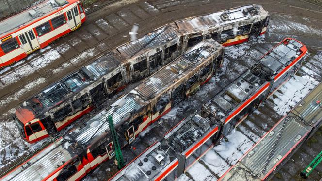 Pożar w zajezdni tramwajowej w Nowym Porcie