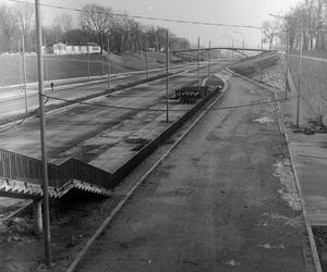 Trasa Łazienkowska w Warszawie przed otwarciem - 1974 r.