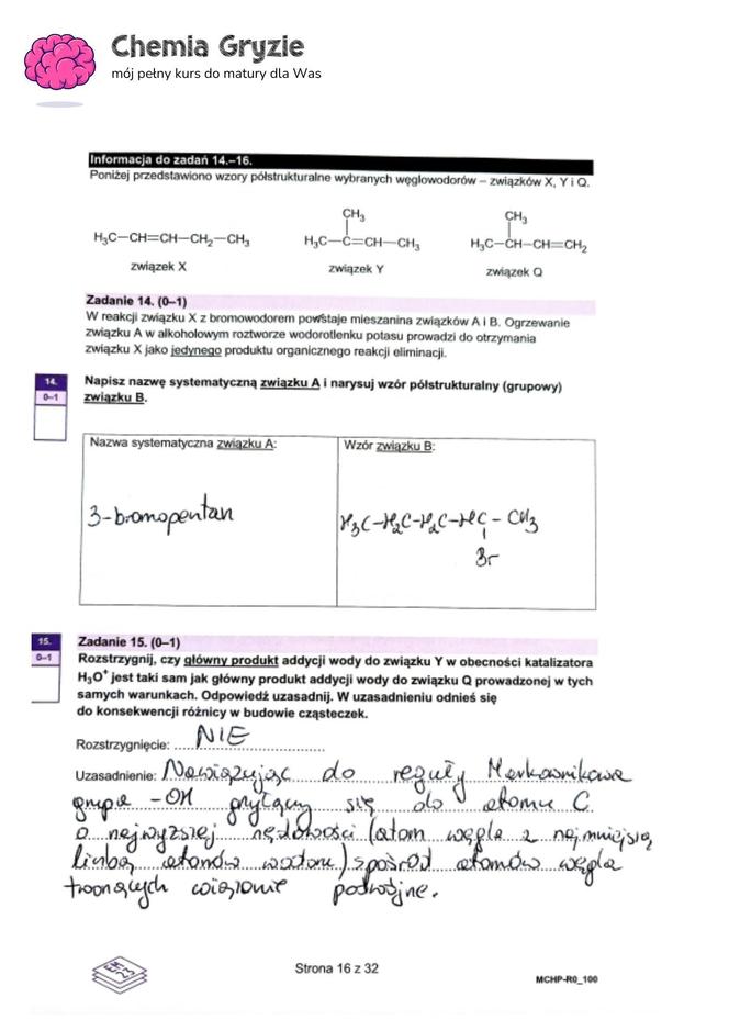 Matura 2024 chemia rozszerzona - arkusze CKE i sugerowane odpowiedzi - formuła 2023