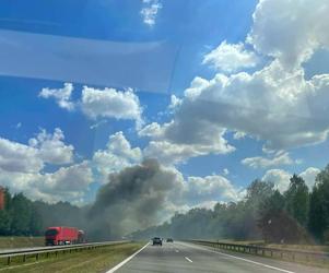 Pożar TIRa na autostradzie A4 w Mysłowicach