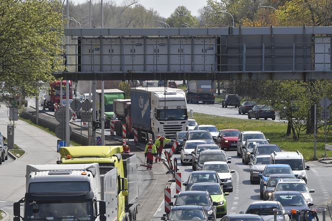 Remont Wisłostrady spowodował duży korek