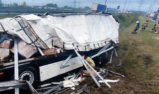 Wypadek na autostradzie A1 w Dobieszowicach na Śląsku