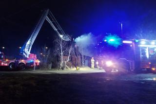 Dąbrowa Wielka: Ogromny pożar w hali do produkcji peletu. Długie godziny walki z żywiołem