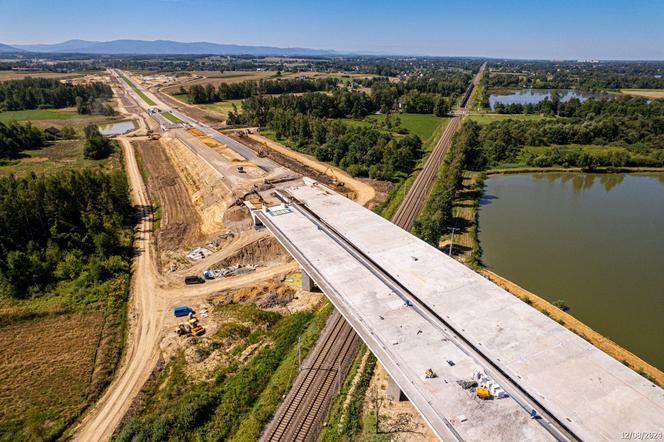 Plac budowy S1 Oświęcim - Dankowice w sierpniu 2024