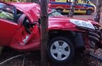 Tragiczny wypadek pod Środą Wielkopolską. Samochód wypadł z drogi i rozbił się na drzewach