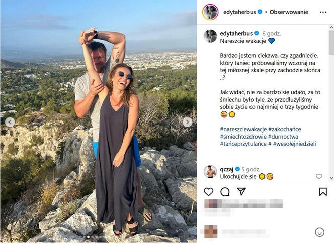 Edyta Herbuś z ukochanym na wakacjach
