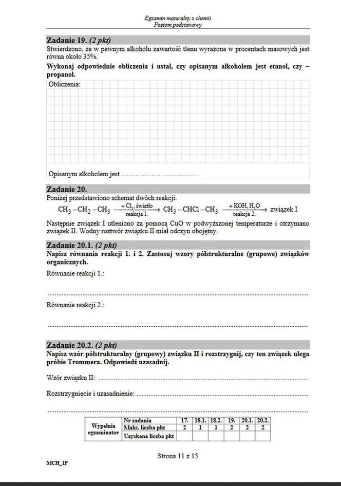 Matura 2020: Odpowiedzi. Chemia - poziom podstawowy [ARKUSZ]