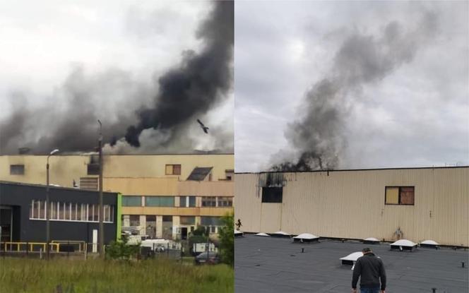 Pożar hali magazynowej na terenie Elany w Toruniu. 13 zastępów straży w akcji