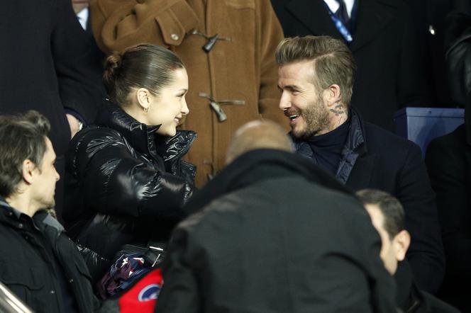 David Beckham i Bella Hadid na meczu