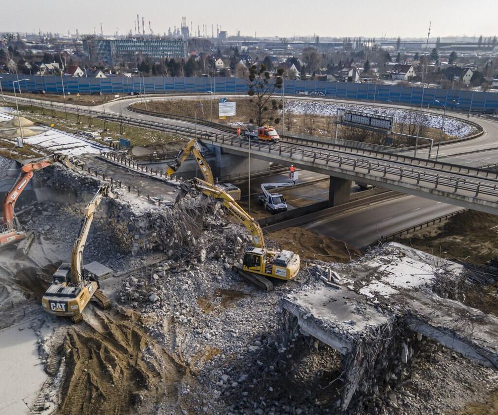 Rozbiórka estakady na ul. Elbląskiej w Gdańsku zakończona [GALERIA]