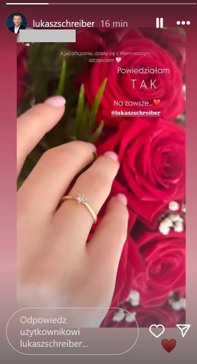Łukasz Schreiber się oświadczył 