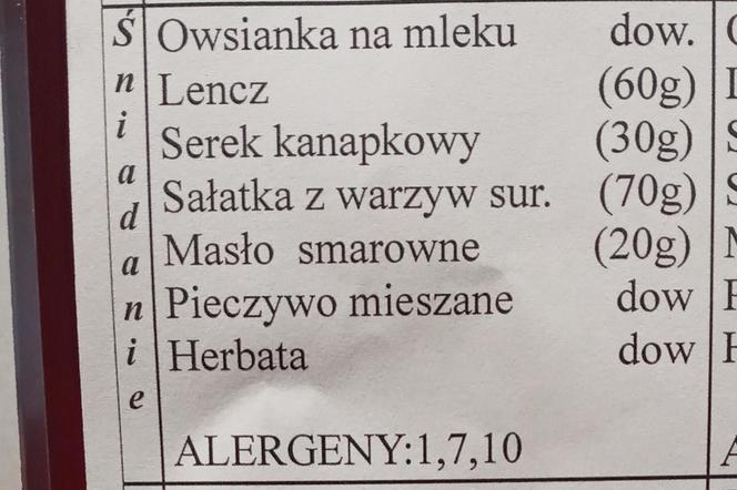 Takie posiłki podawane są kuracjuszom w sanatoriach