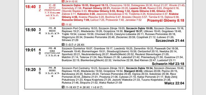 Rozkład jazdy PKP Szczecin Główny