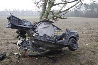 Samochód zawinął się wokół drzewa! To cud, że kierowca BMW przeżył! [ZDJĘCIA]