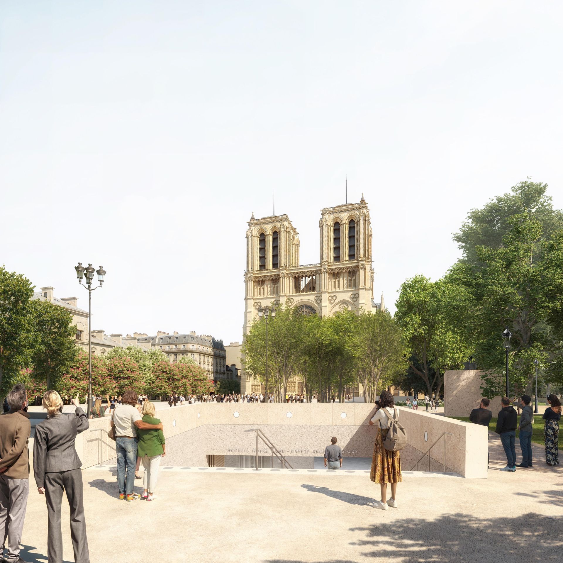 Projekt zagospodarowania przestrzeni Notre Dame po odbudowie