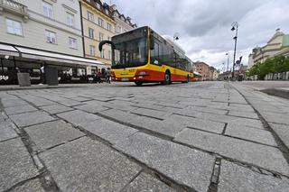 Nawierzchnia na Krakowskim Przedmieściu przed remontem
