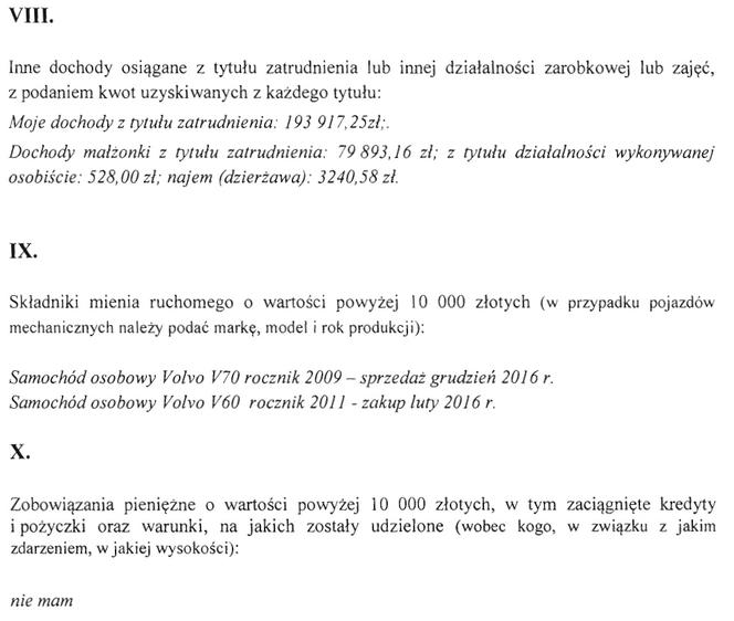 13 Oświadczenie majątkowe wiceprezydenta Krzysztofa Piątkowskiego