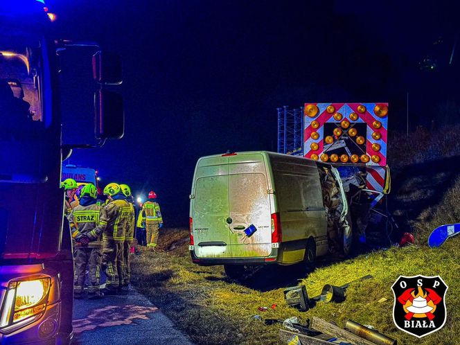 Wypadek na autostradzie A1 w Szarlejce