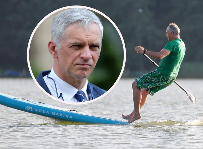 Poseł Poncyljusz szaleje w Olsztynie na SUPie