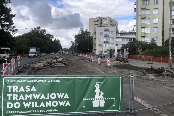 Tramwaj do Wilanowa. Jak wygląda budowa w okolicy ul. Dolnej?