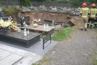 Pod cmentarzem zapadła się ziemia. Groby runęły do potężnego leju! Sceny grozy w Trzebini 