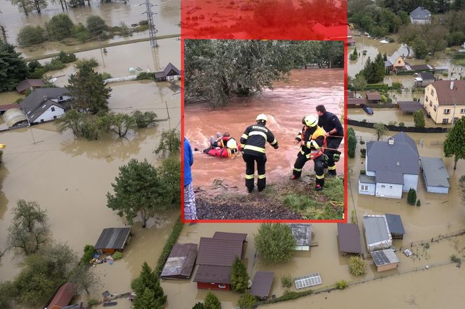 Trójka dzieci ocalona z wody przez strażaków! Trzymali się już tylko drzewa