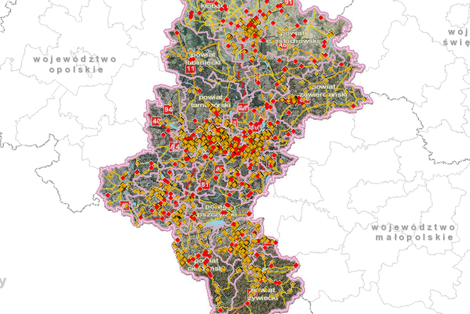 Mapa wypadków woj. śląskiego. Przerażające statystki
