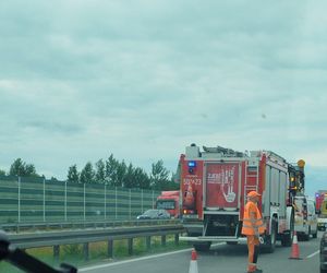 Zator na autostradzie A1 przed zjazdem na Woźniki