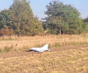 Dron w Mniszkowie. Dramatyczna relacja świadka. „Spadł kilkaset metrów od naszych budynków”