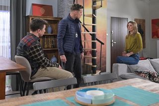 Pierwsza miłość, odcinek 4029: Alan (Alan Andersz), Kalina (Magdalena Wieczorek), Piotrek (Michał Mikołajczak)