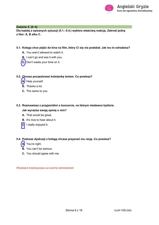 Egzamin ósmoklasisty język angielski 2025: ODPOWIEDZI i ARKUSZE CKE [15.05.2025]