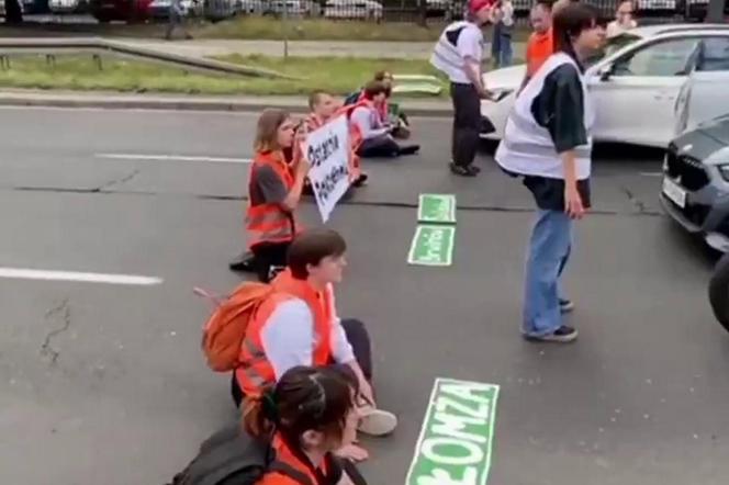 Gazem i gaśnicą w aktywistów. Kierowcy dostali furii. Blokada Czerniakowskiej wymknęła się spod kontroli