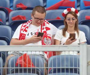 Kibice na meczu Polska-Mołdawia na Stadionie Śląskim