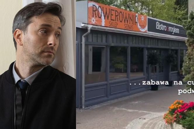 Filip Bobek na planie M jak miłość - bistro Za Rogiem