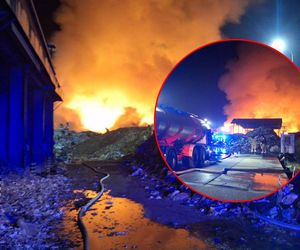 Potężny pożar składowiska. 120 strażaków walczy z ogniem