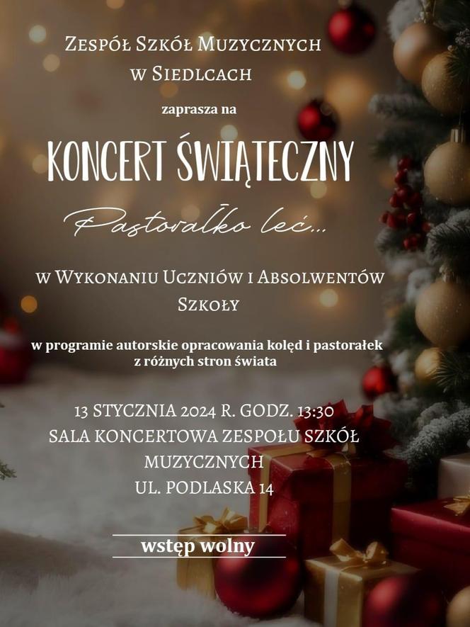 Koncert świąteczny „Pastorałko leć” w Zespole Szkół Muzycznych w Siedlcach już 13 stycznia!