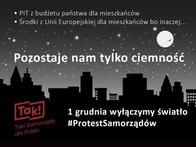 Polskie samorządy wyłączają światła w geście protestu.