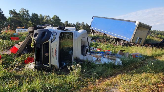 Łódzkie: Kilogramy MIĘSA na „Gierkówce”. TIR staranował busa [FOTO]