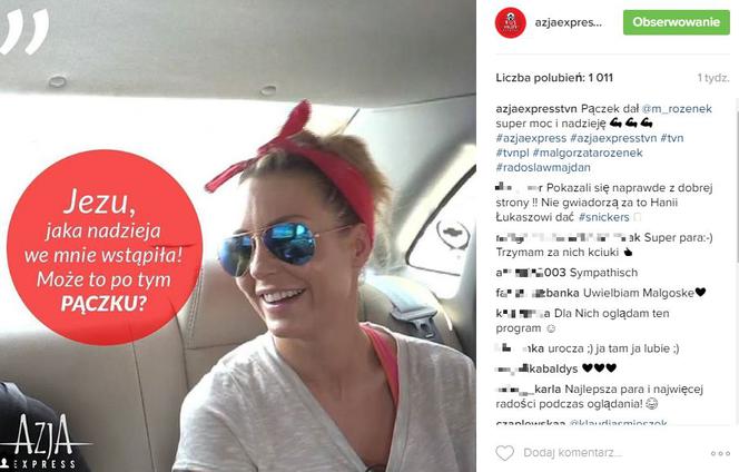 Małgorzata Rozenek w Azja Express - cytaty