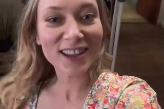 Na Wspólnej. Łucja Agier (Magdalena Kaczmarek) na planie