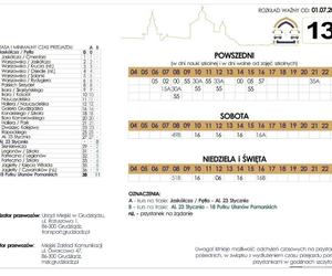 Wakacyjne zmiany w rozkładach jazdy MZK Grudziądz