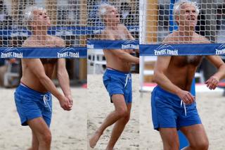 Radosław Pazura na plaży w Sopocie