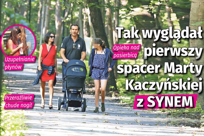 Tak wyglądał pierwszy spacer Marty Kaczyńskiej z synem