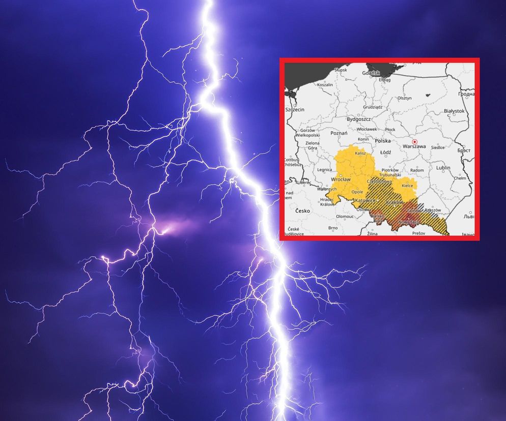 IMGW ostrzega przed burzami na południu i w centrum. Alert RCB dla części województw