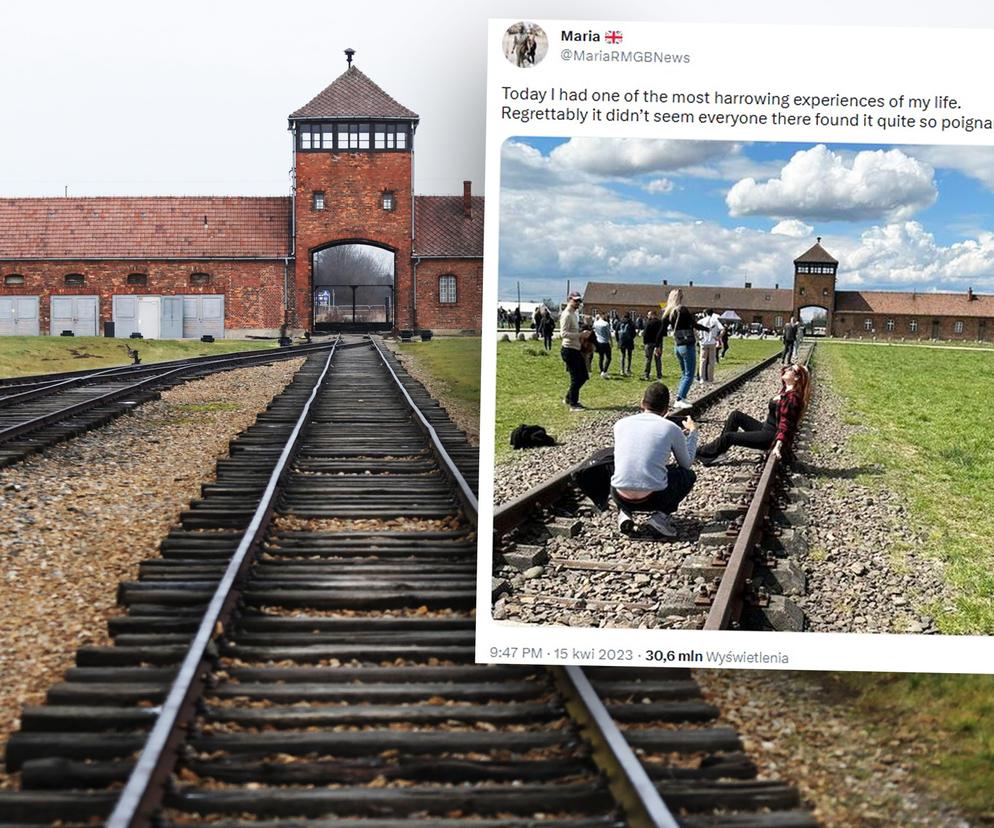 Sesja zdjęciowa na tle bramy do Auschwitz. Internauci aż kipią z oburzenia