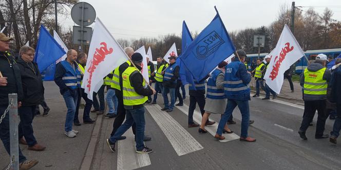 Protest hutników w Krakowie