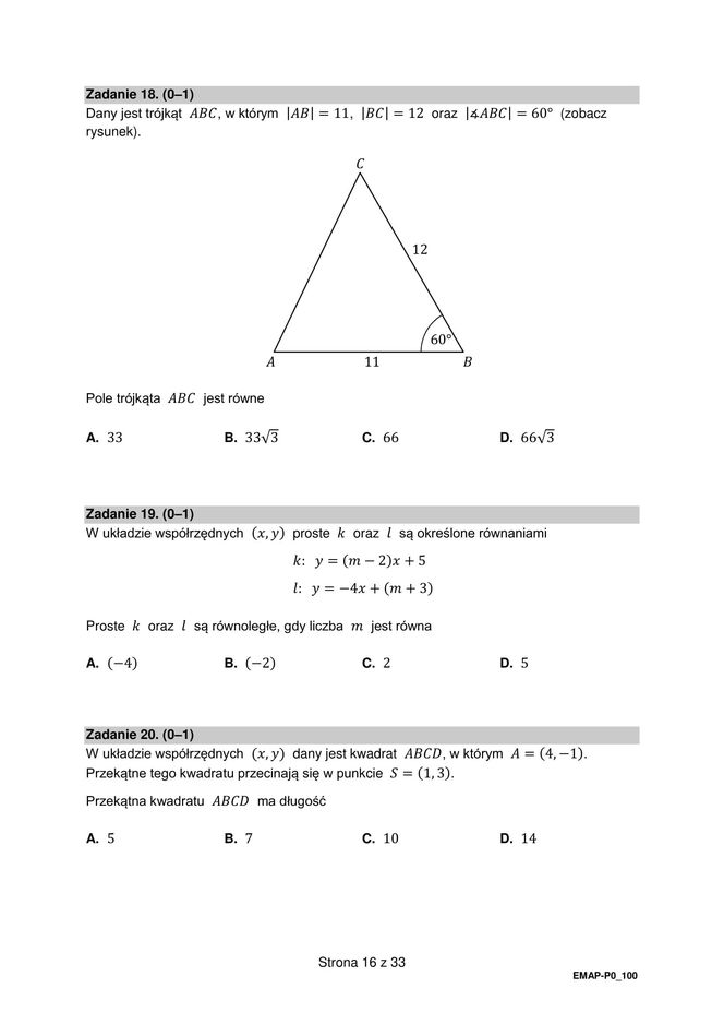 Matura 2025: matematyka 6.05.2025. Arkusze CKE i odpowiedzi. Poziom podstawowy 1 i 2 część [Formuła 2015]