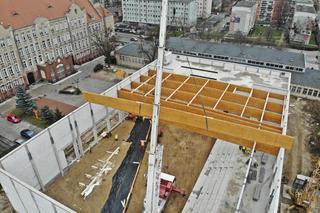 Budowa sali gimnastycznej przy ulicy Racibora w Szczecinie - styczeń 2019