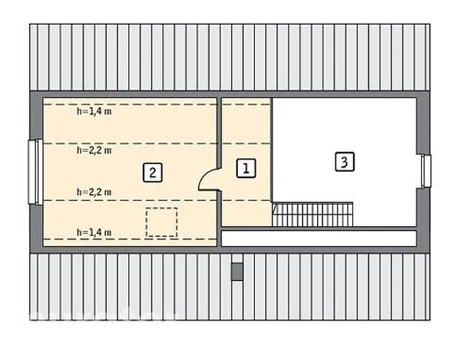 Projekt Dom oszczędny od Muratora - plan antresoli i dodatkowego pokoju