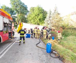 Pożar ciężarówki w Chybicach